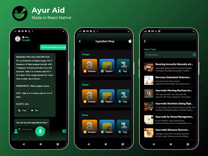 Cover image for AyurAid - AI LLM based Ayurvedic Recommendation App 