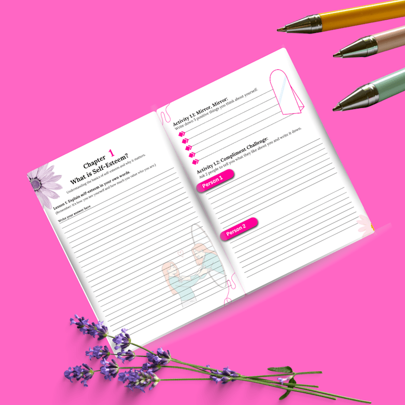 Cover image for Self-Care Workbook Design for Teen Girls