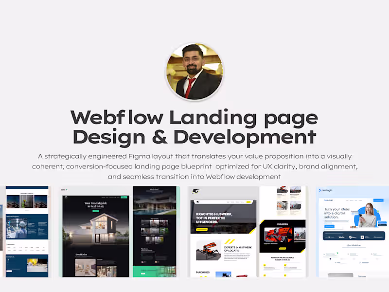 Cover image for Webflow: Landing page Design and developement