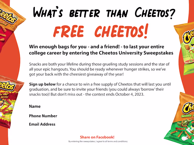 Cover image for Cheetos Web Page - Spec 