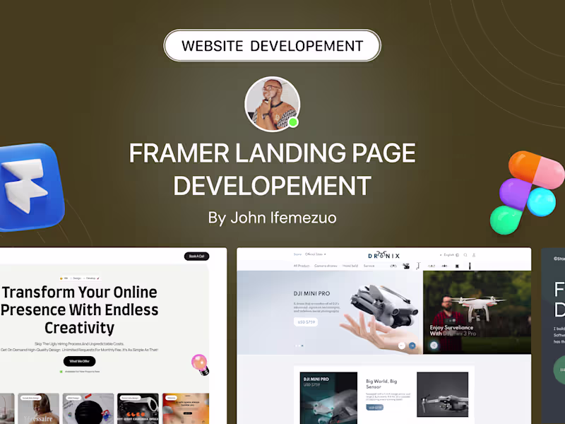 Cover image for Framer • Website Landing Page Development