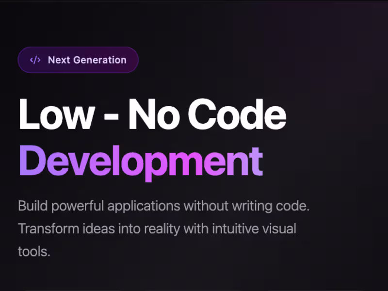 Cover image for Low - No Code Development