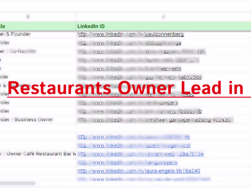 Cover image for Restaurants Owner Lead in USA