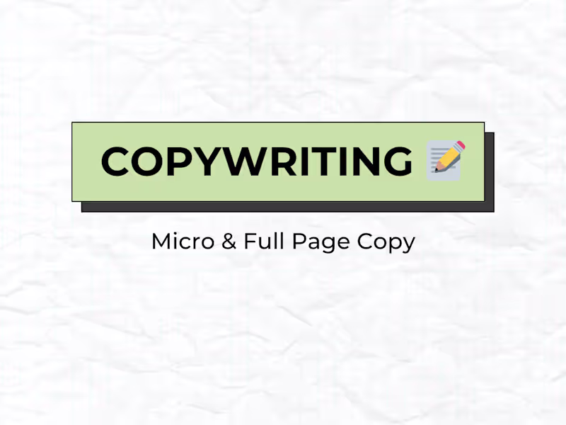 Cover image for Copy & Content Writing