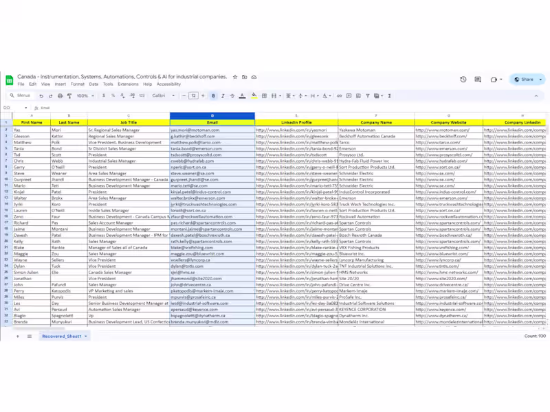 Cover image for Leads for Instrumentation, Automation & AI companies in Canada 