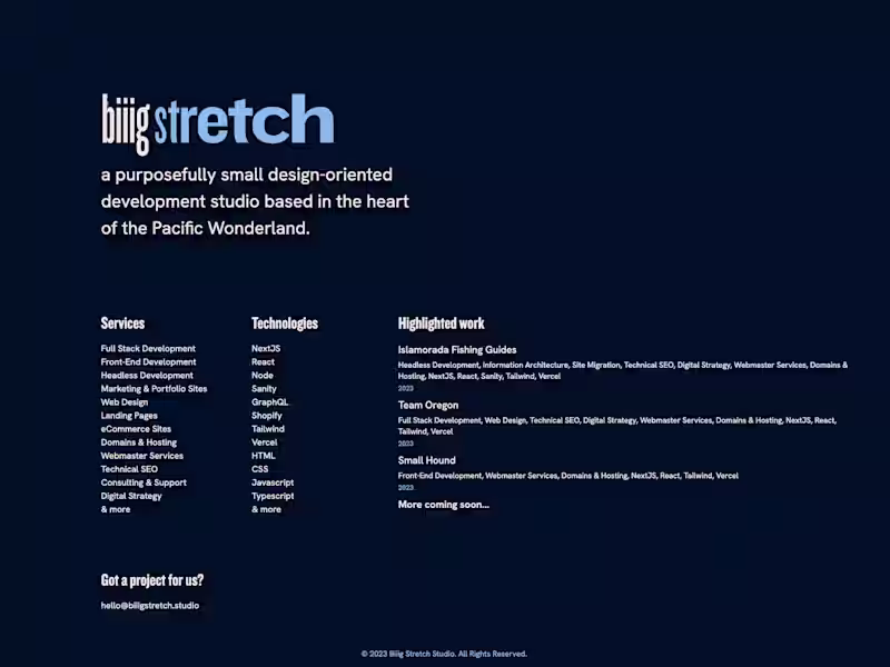 Cover image for Biiig Stretch Studio