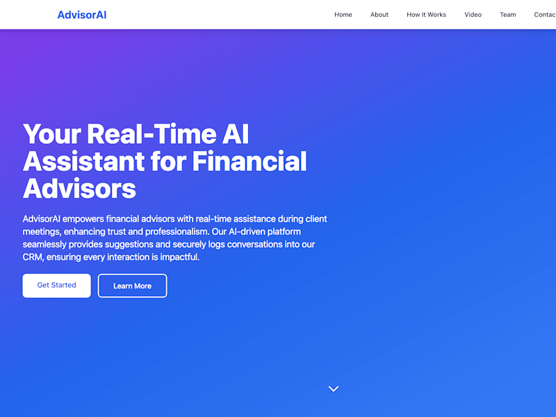 Cover image for Advisor AI – Real-Time Financial Meeting Assistant