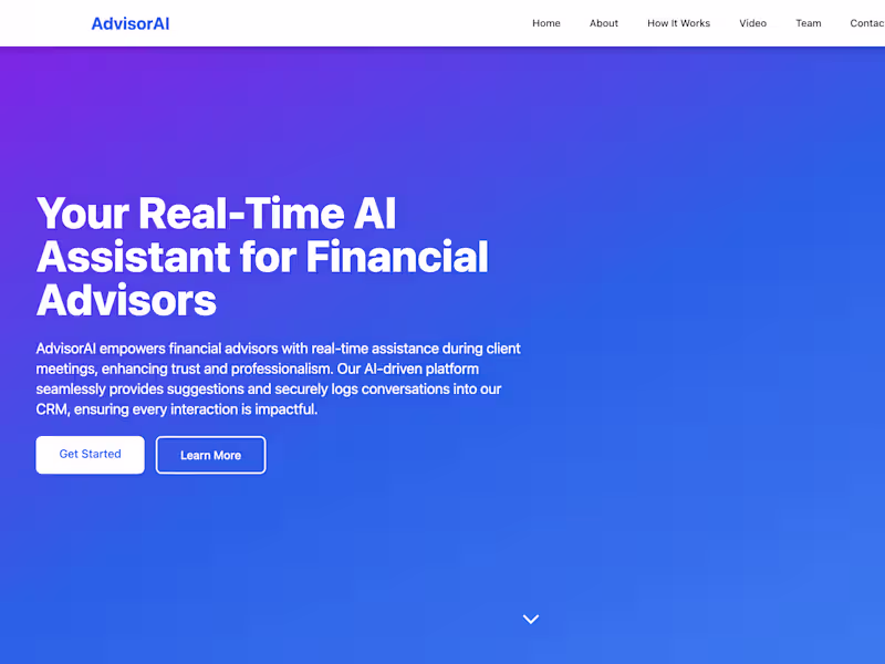 Cover image for Advisor AI – Real-Time Financial Meeting Assistant