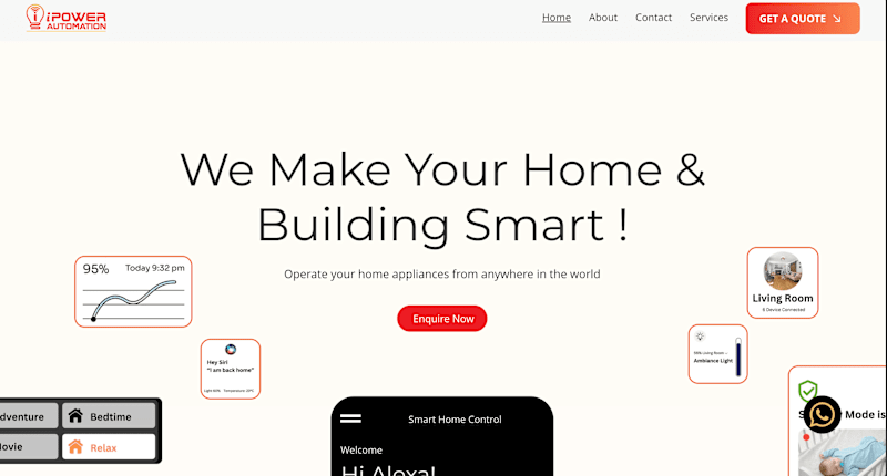 Cover image for Website Design for Home Automation Company 