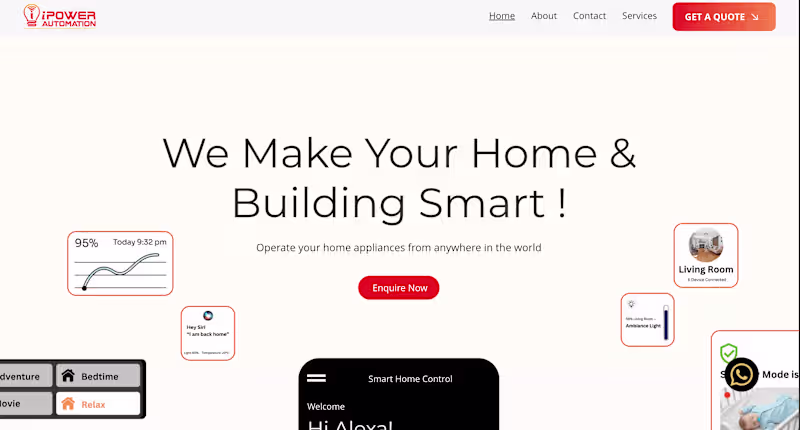 Cover image for Website Design for Home Automation Company 