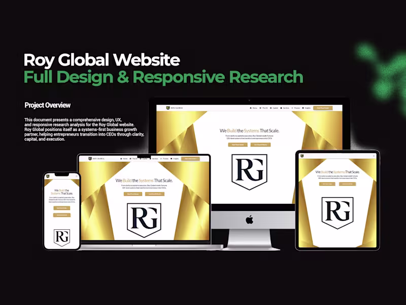 Cover image for Roy Global is a systems-driven