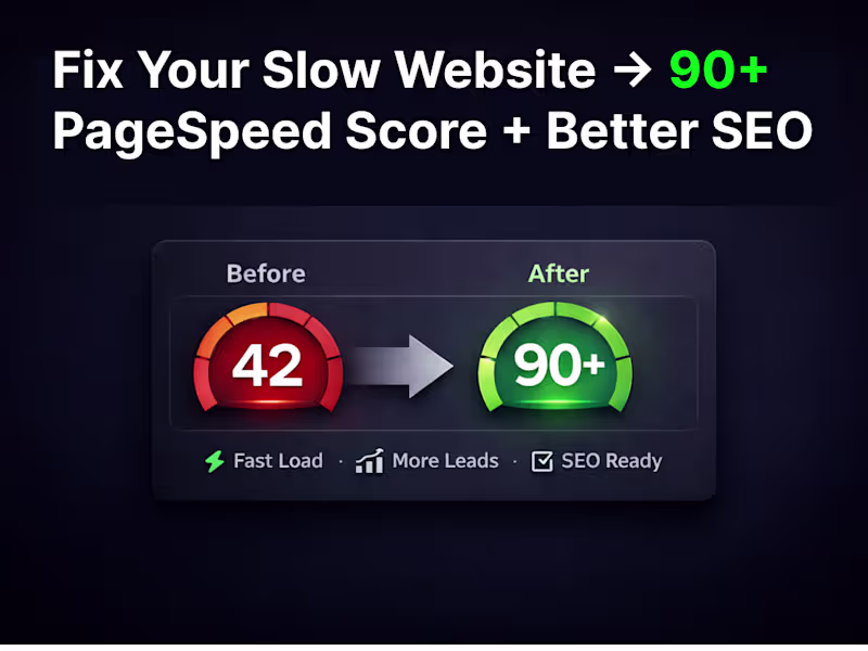 Cover image for Fix Your Slow Website → 90+ PageSpeed Score + Better SEO