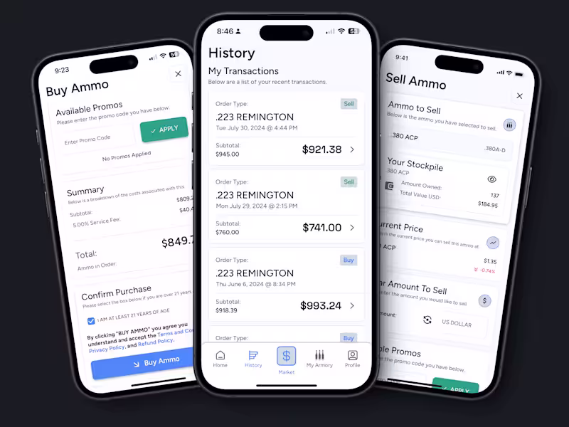 Cover image for Redesigning a financial marketplace for the ammo industry