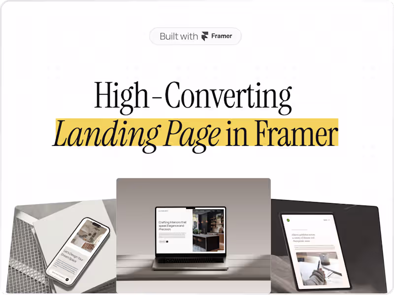 Cover image for Framer Landing Page Design & Development