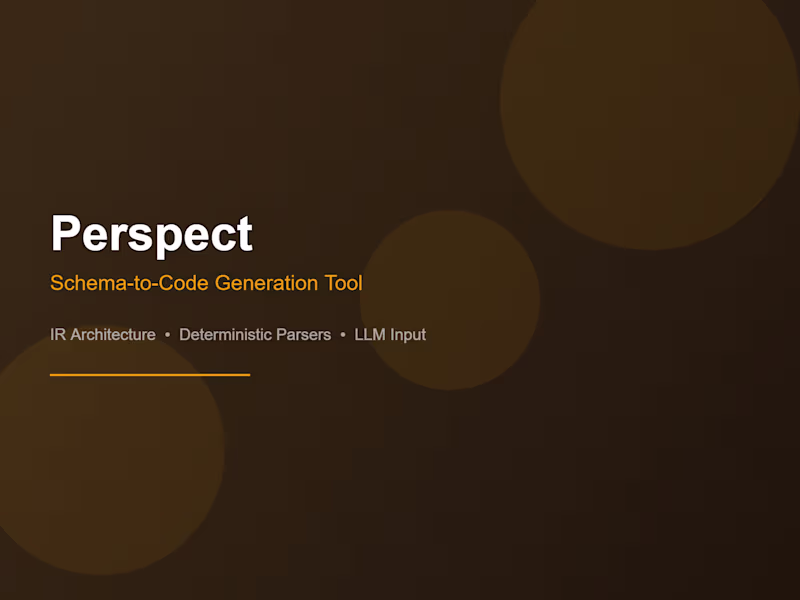 Cover image for Perspect — Schema-to-Code Generation Tool