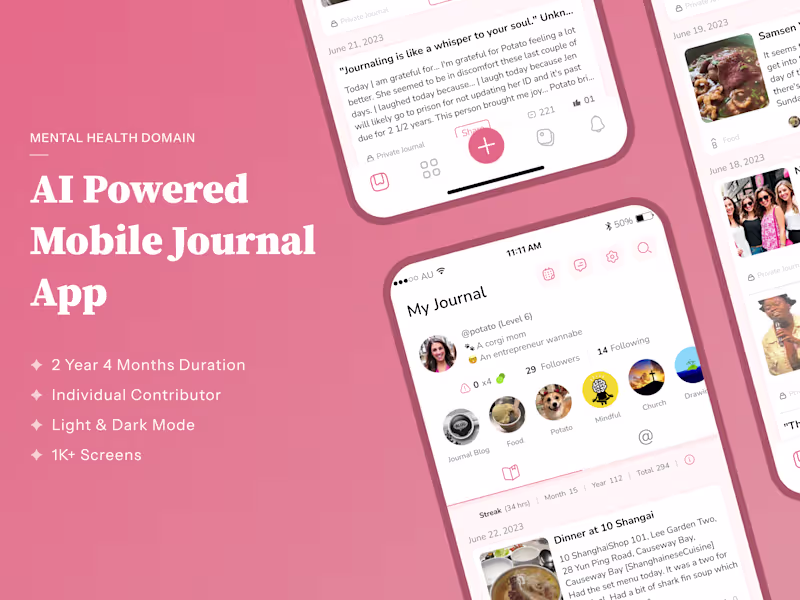 Cover image for AI Powered Mobile Journal App (Mental Health)
