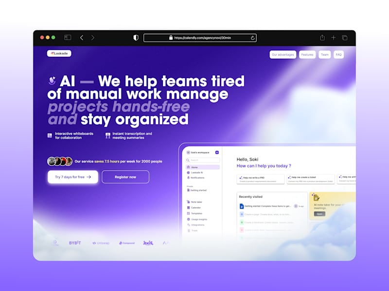 Cover image for Laskade® - Ai / SaaS  redesign website UI/UX platform