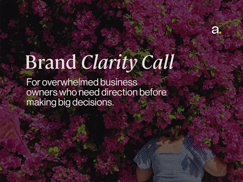 Cover image for Brand clarity call & design on demand