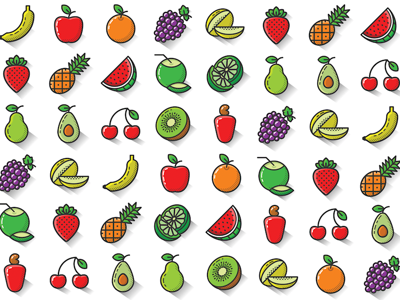 Cover image for Fruits icon set