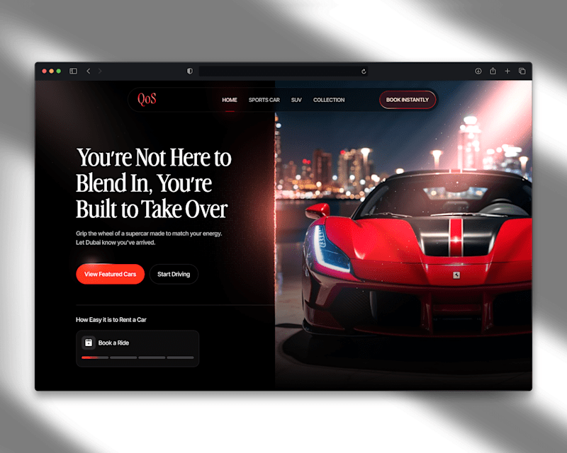 Cover image for Power Meets Prestige - Luxury Car Rental UI Concept