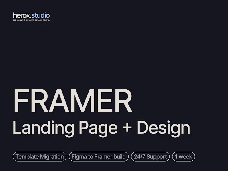 Cover image for Figma to Framer Website Development