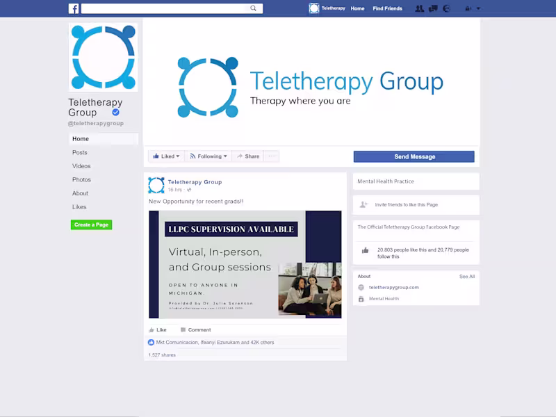 Cover image for Therapy practice social media management