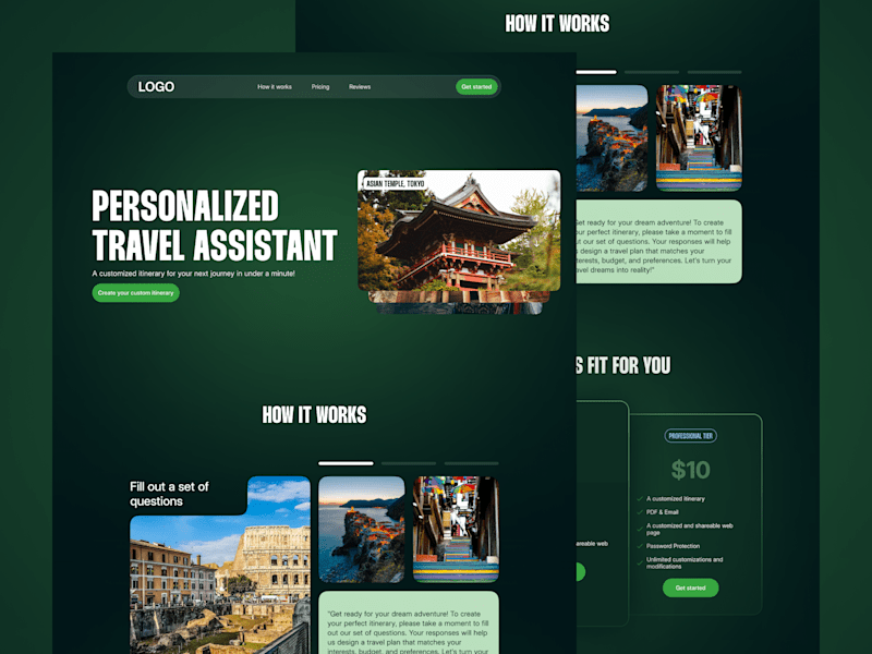 Cover image for Travel assistant landing page