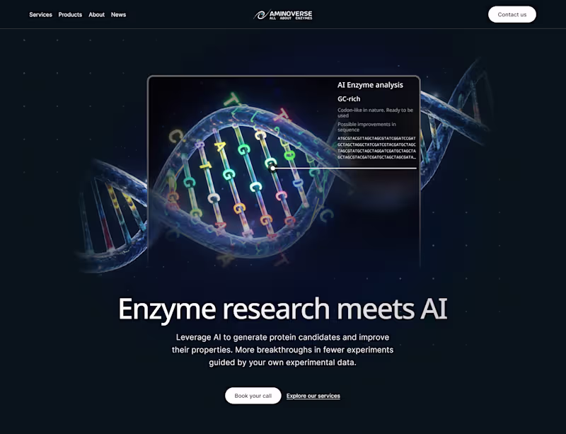 Cover image for Redesigning the website of Aminoverse.