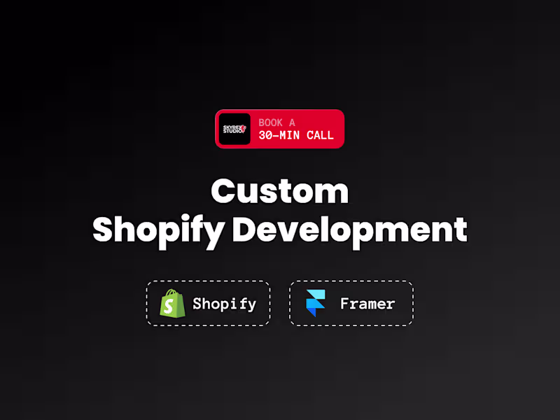 Cover image for Custom E-Commerce Stores: Framer Design + Shopify Power