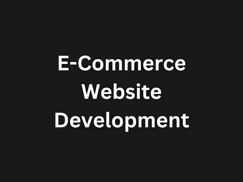 Cover image for E-Commerce Website Development