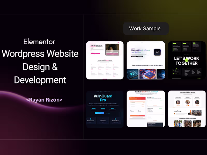 Cover image for WordPress Sites: Elementor Custom Design + SEO