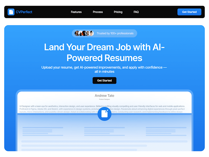 Cover image for Marketing Landing Page - AI-Powered Resume Builder