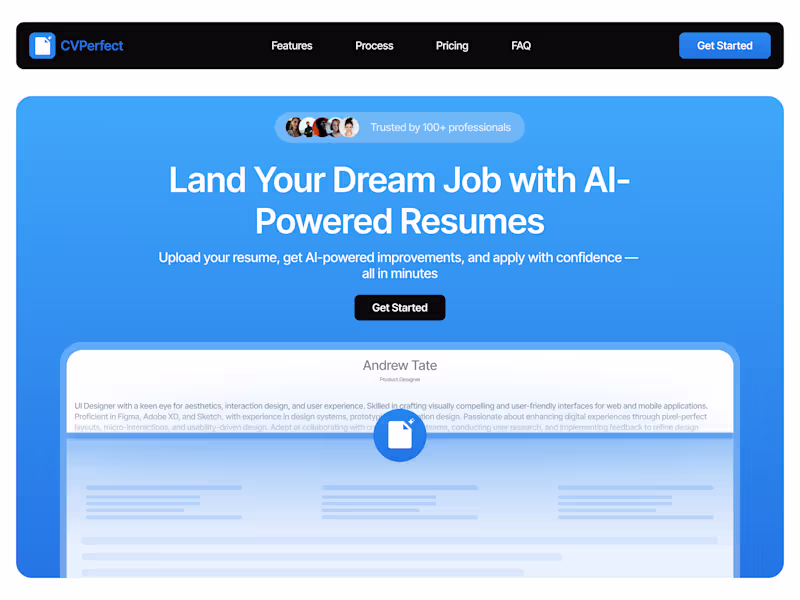 Cover image for Marketing Landing Page - AI-Powered Resume Builder