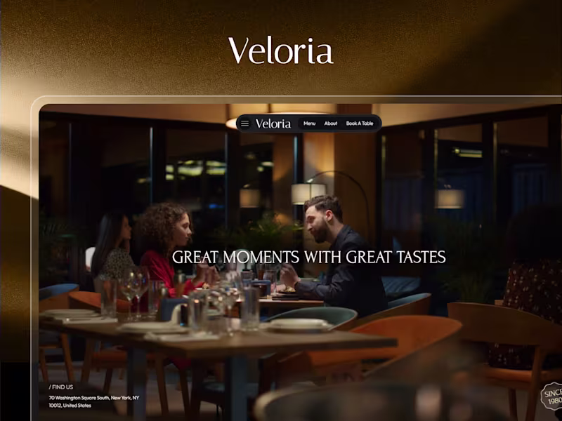 Cover image for The Veloria : Premium Restaurant Website Framer Template