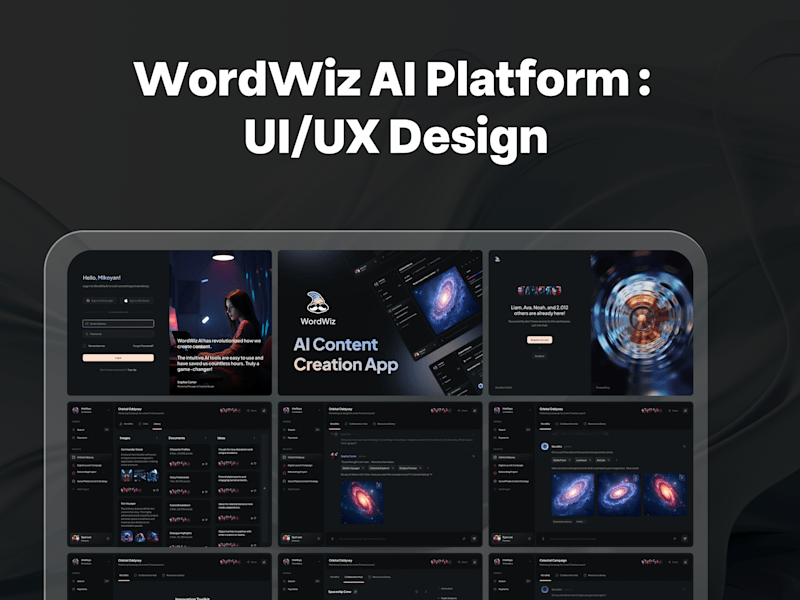 Cover image for WordWiz AI Platform : UI/UX Design 