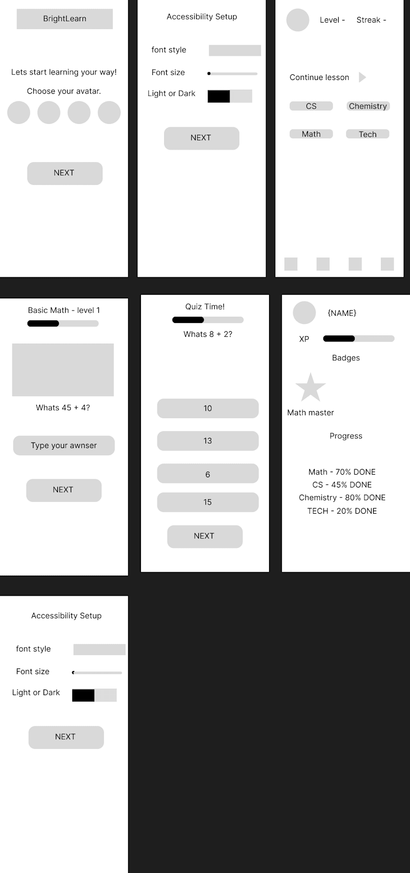 Cover image for Youth learning app wire frame