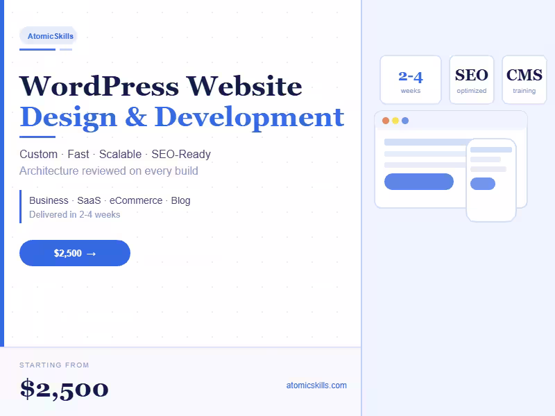 Cover image for WordPress Website Design & Development