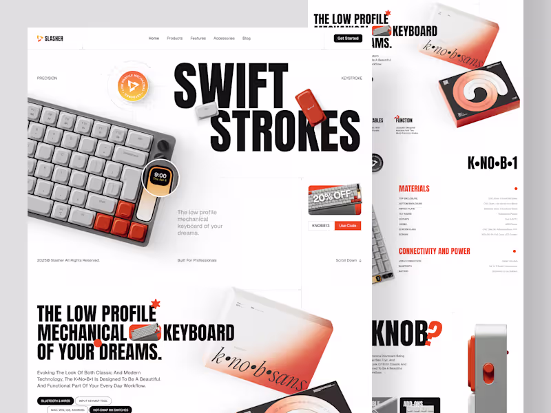 Cover image for Slasher - Keyboard Website I explored a clean and modern hom...