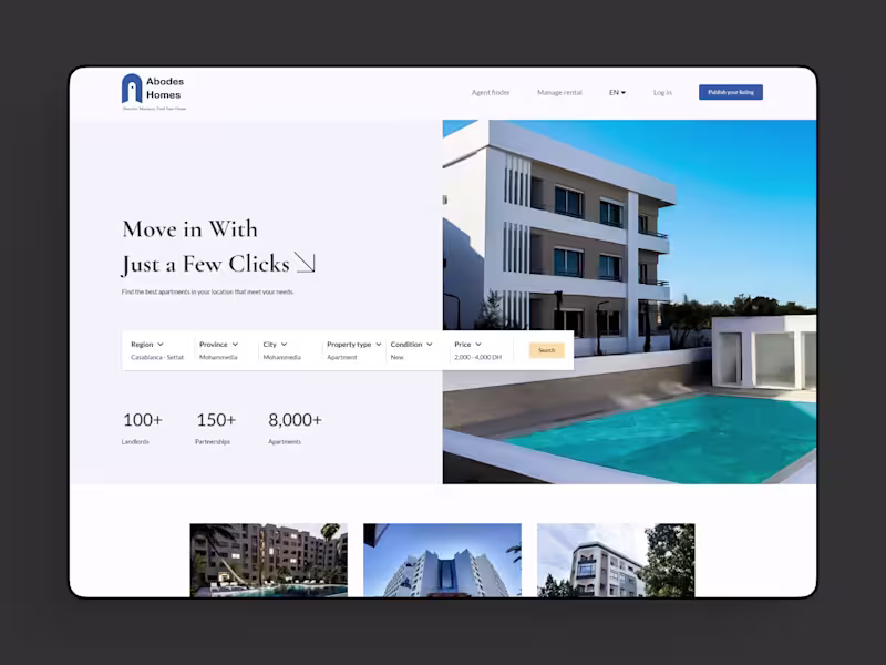 Cover image for Abodes - Apartment finding website