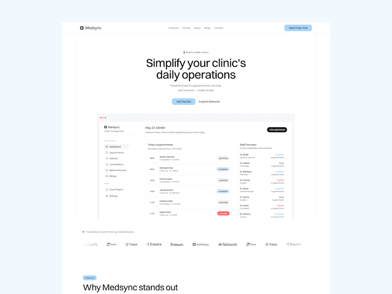 Cover image for Medsync - Website Design + Framer Dev.
