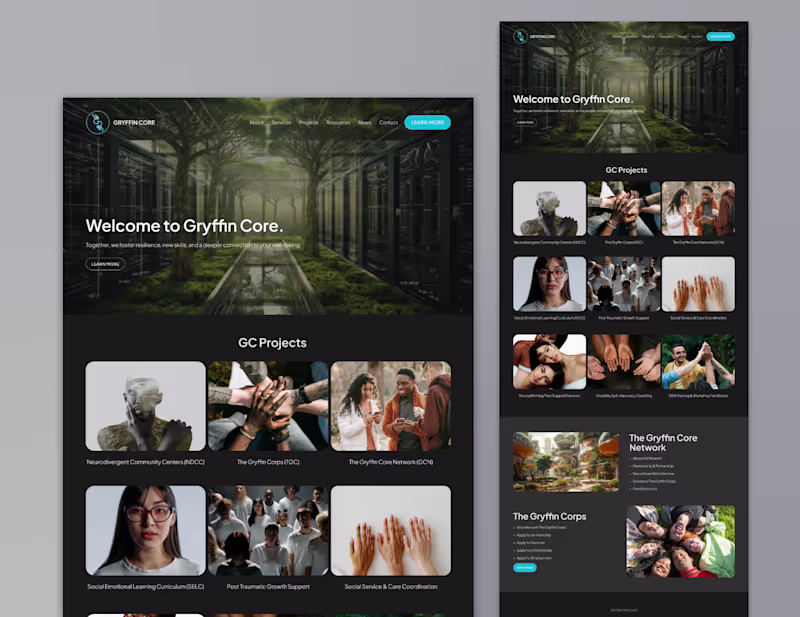 Cover image for Gryffin Core- WordPress Website Design