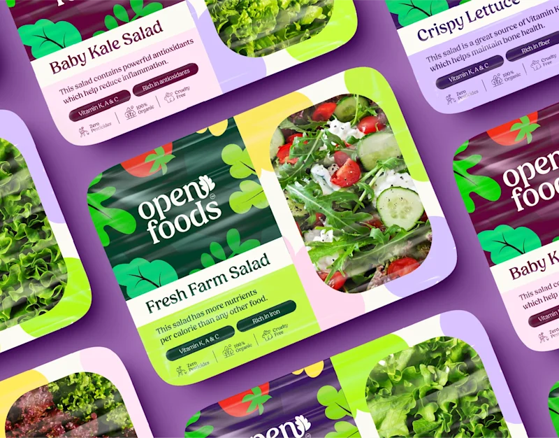 Cover image for Open Foods | Salad Brand Identity & Packaging Design