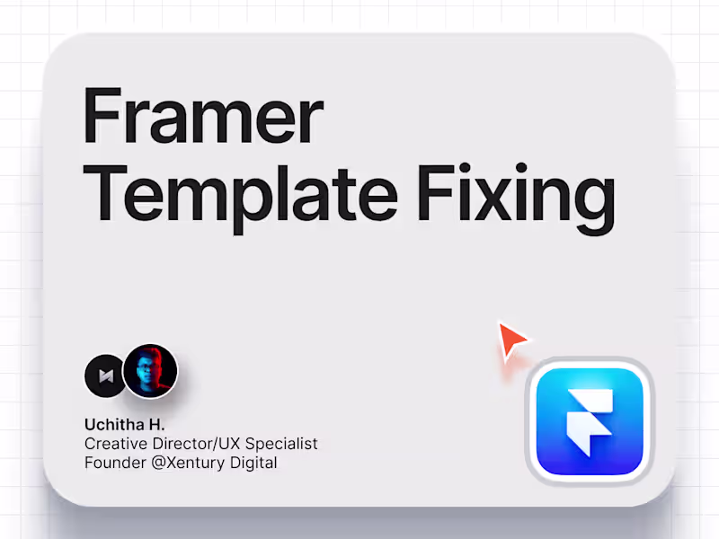 Cover image for Framer Template Fixing