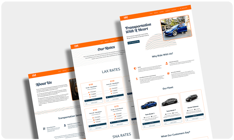 Cover image for Family Owned Transportation Business Web Design and Copy 
