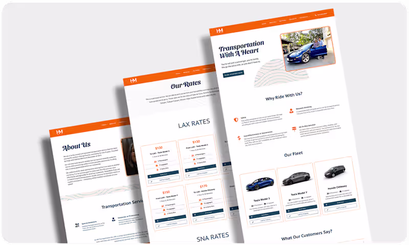 Cover image for Family Owned Transportation Business Web Design and Copy 