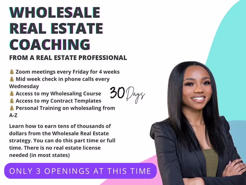 Cover image for Wholesaling Real Estate Coaching
