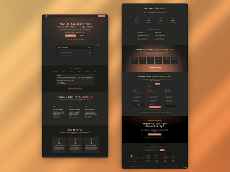 Cover image for TaskAI Landing Page Design