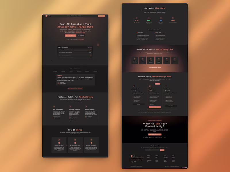 Cover image for TaskAI Landing Page Design