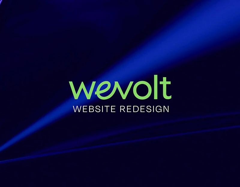 Cover image for wevolt EV charging brand website design