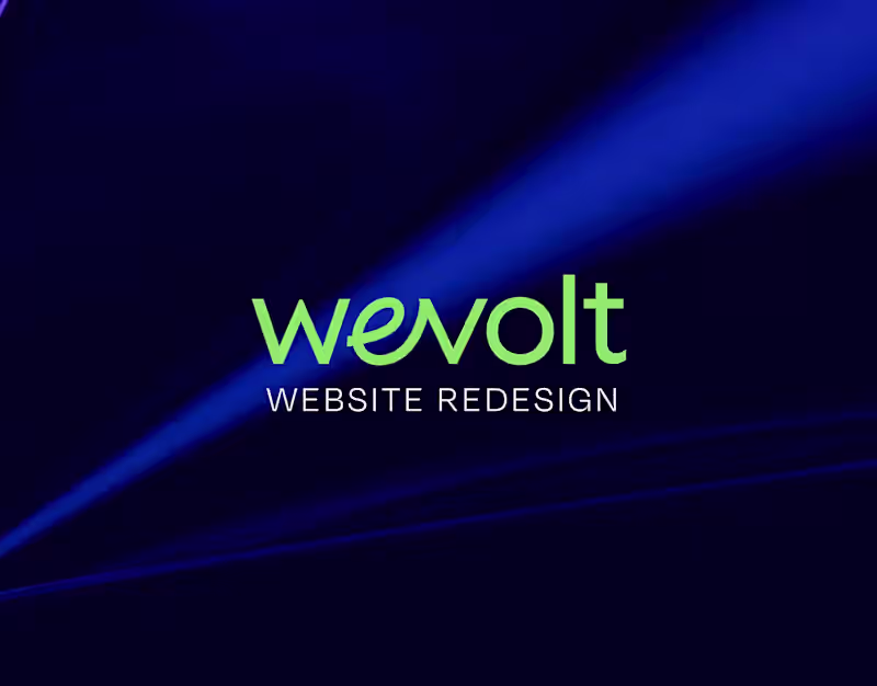 Cover image for wevolt EV charging brand website design
